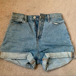 Urban BDG Light Wash Mom High Rise Jean Shorts